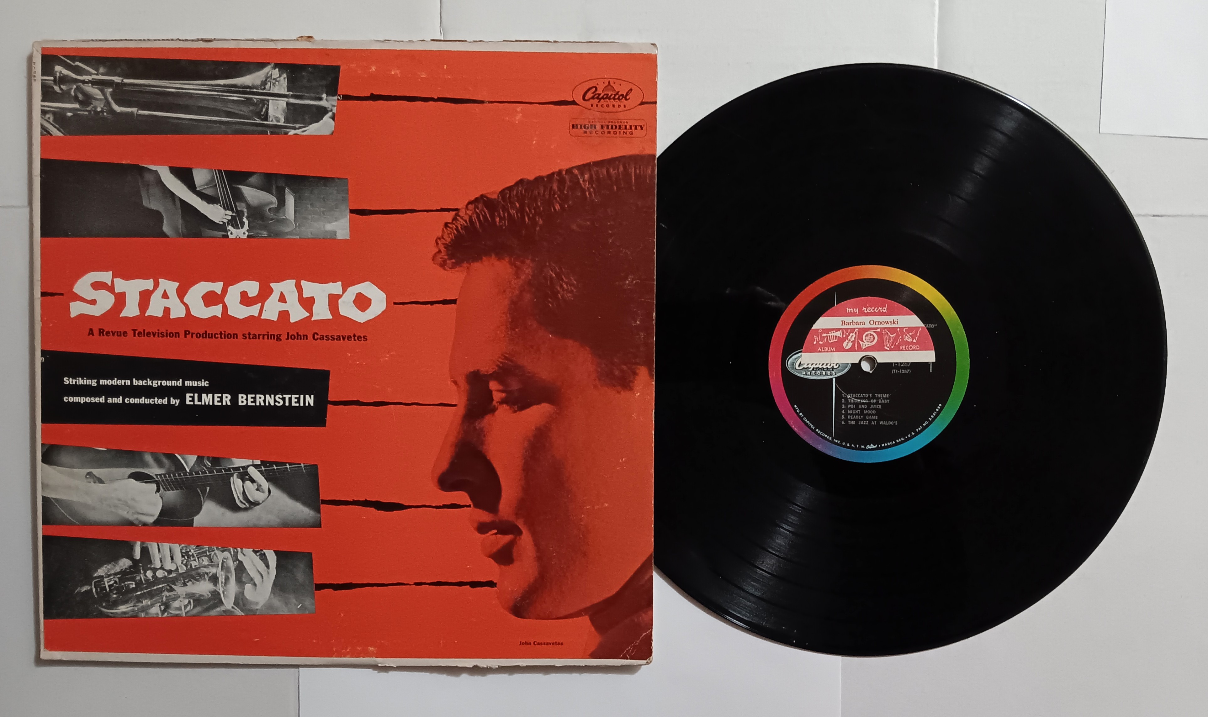 Staccato, a Revue Television Production Starring John Casavetes, Original Soundtrack Album : Vintage LP Vinyl Record