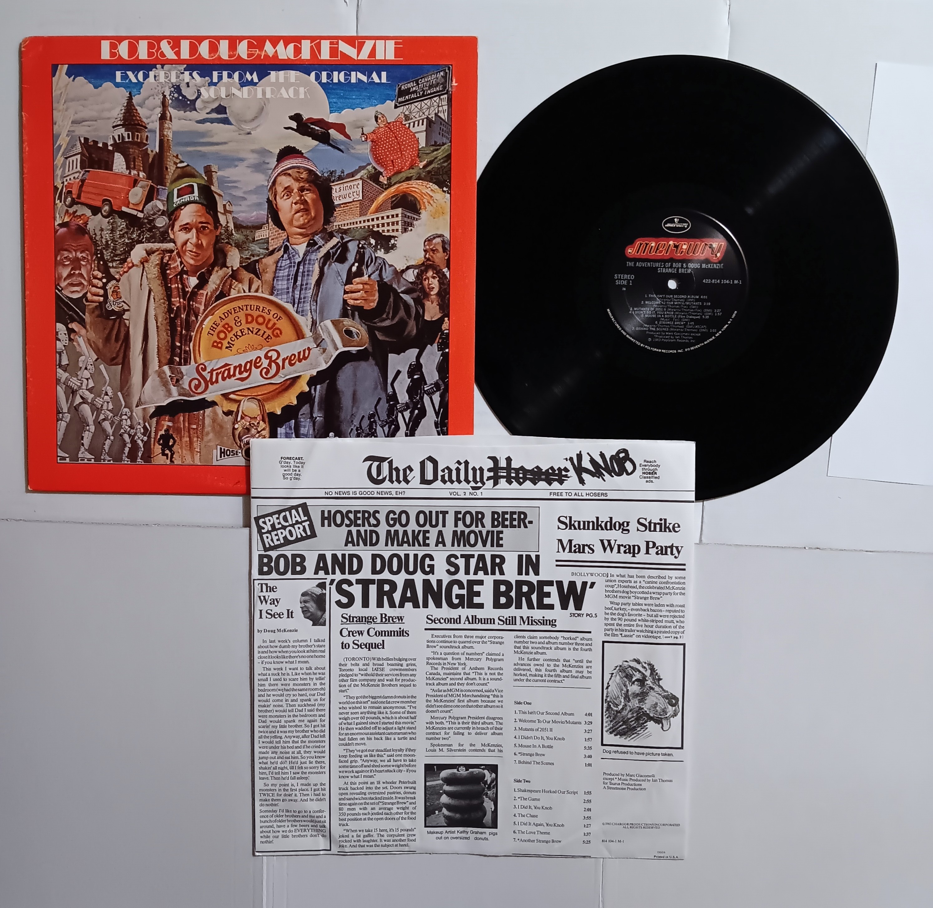 Adventures of Bob and Doug Mckenzie, Strange Brew, Excerpts from the Original Soundtrack : Vintage LP Vinyl Record