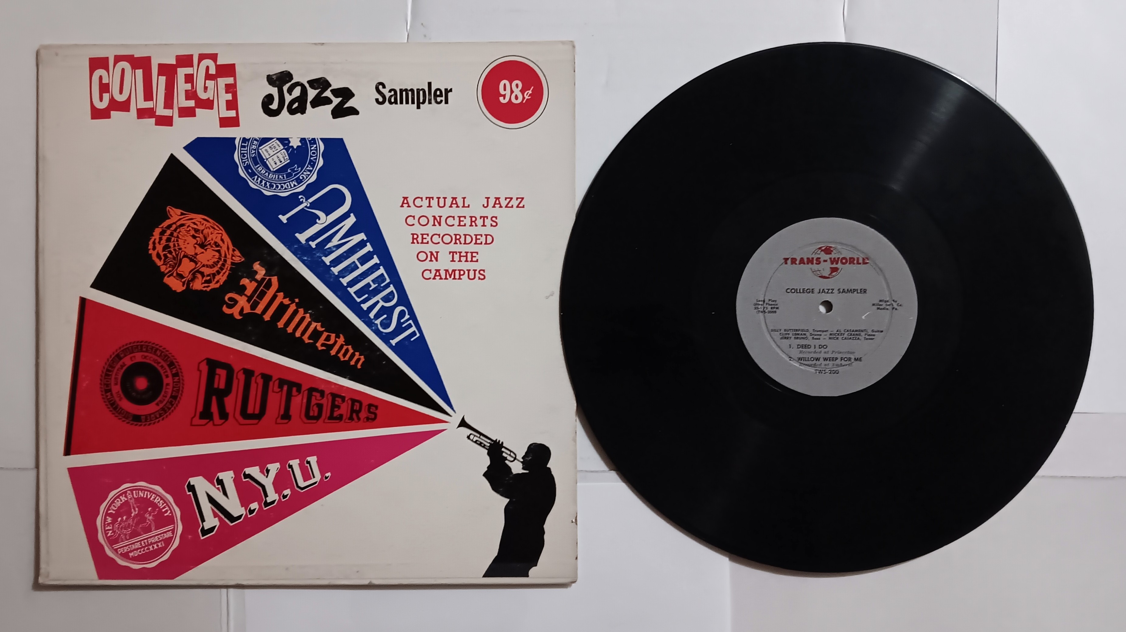 Trans-World College Jazz Sampler, Actual Jazz Concerts Recorded on the Campus : Vintage LP Vinyl Record
