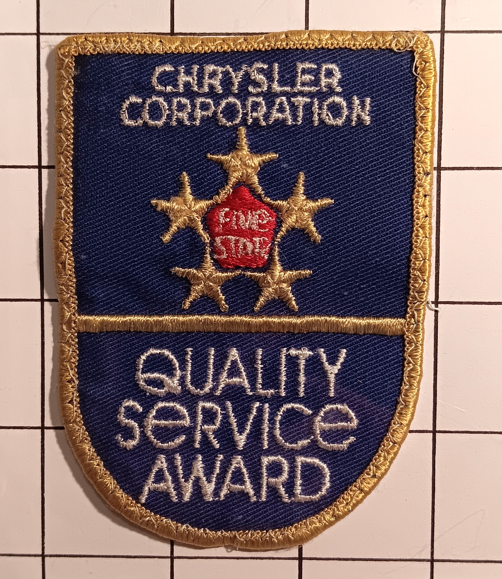 Vintage Patch : Chrysler Corporation, Quality Service Award