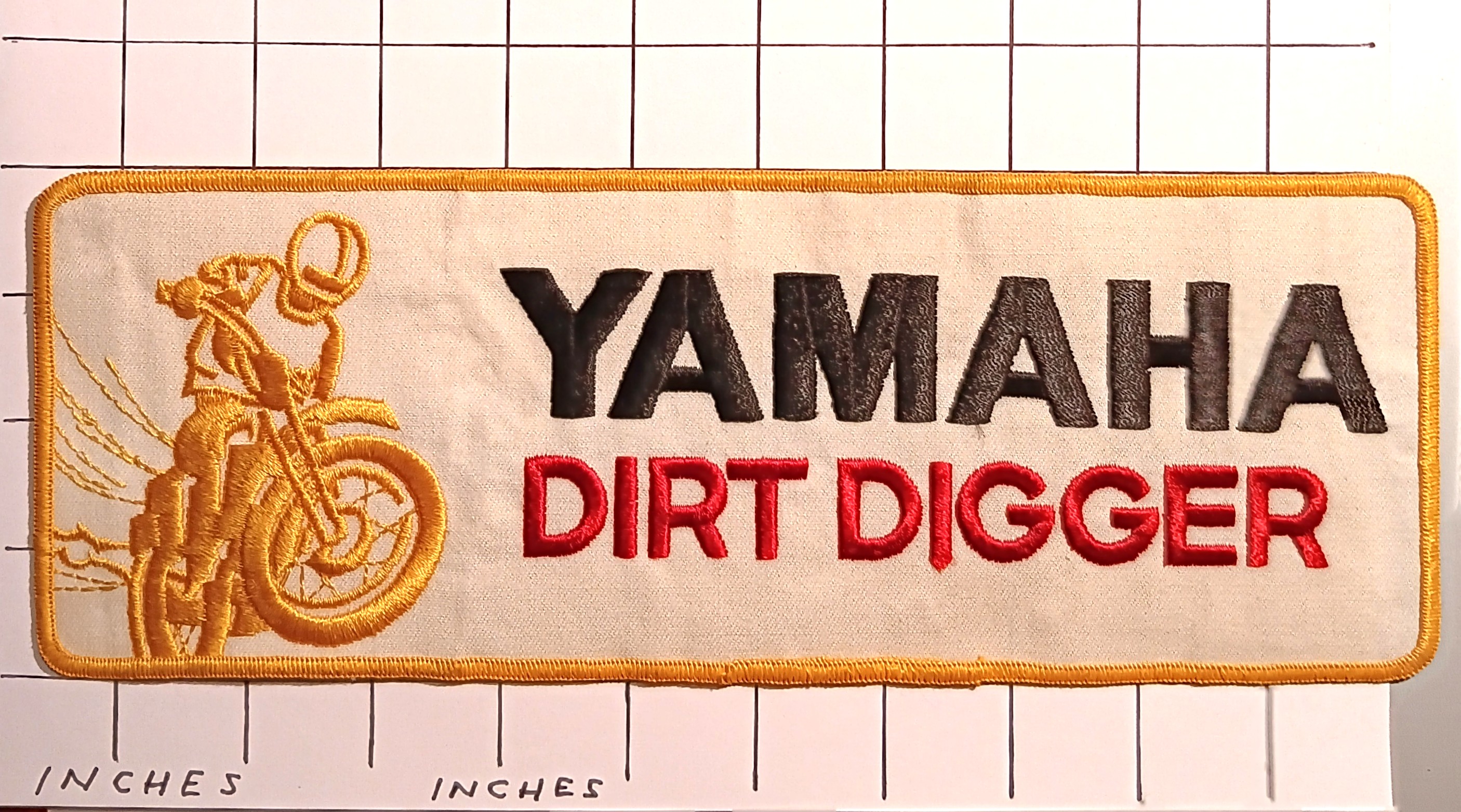 Yamaha Motorcycle Back Patch : Vintage Embroidered Cloth Patch