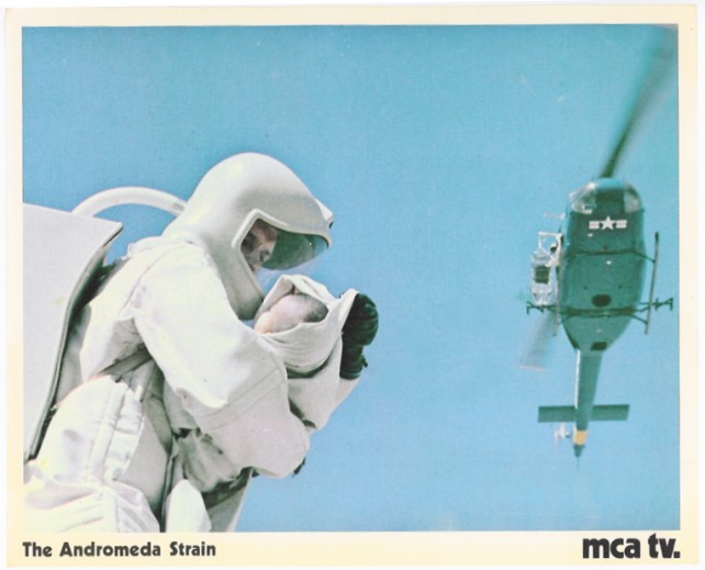 Image for Andromeda Strain, 1971 :  8 x 10 Color Still Publicity Photo (James Olson, helicopter)