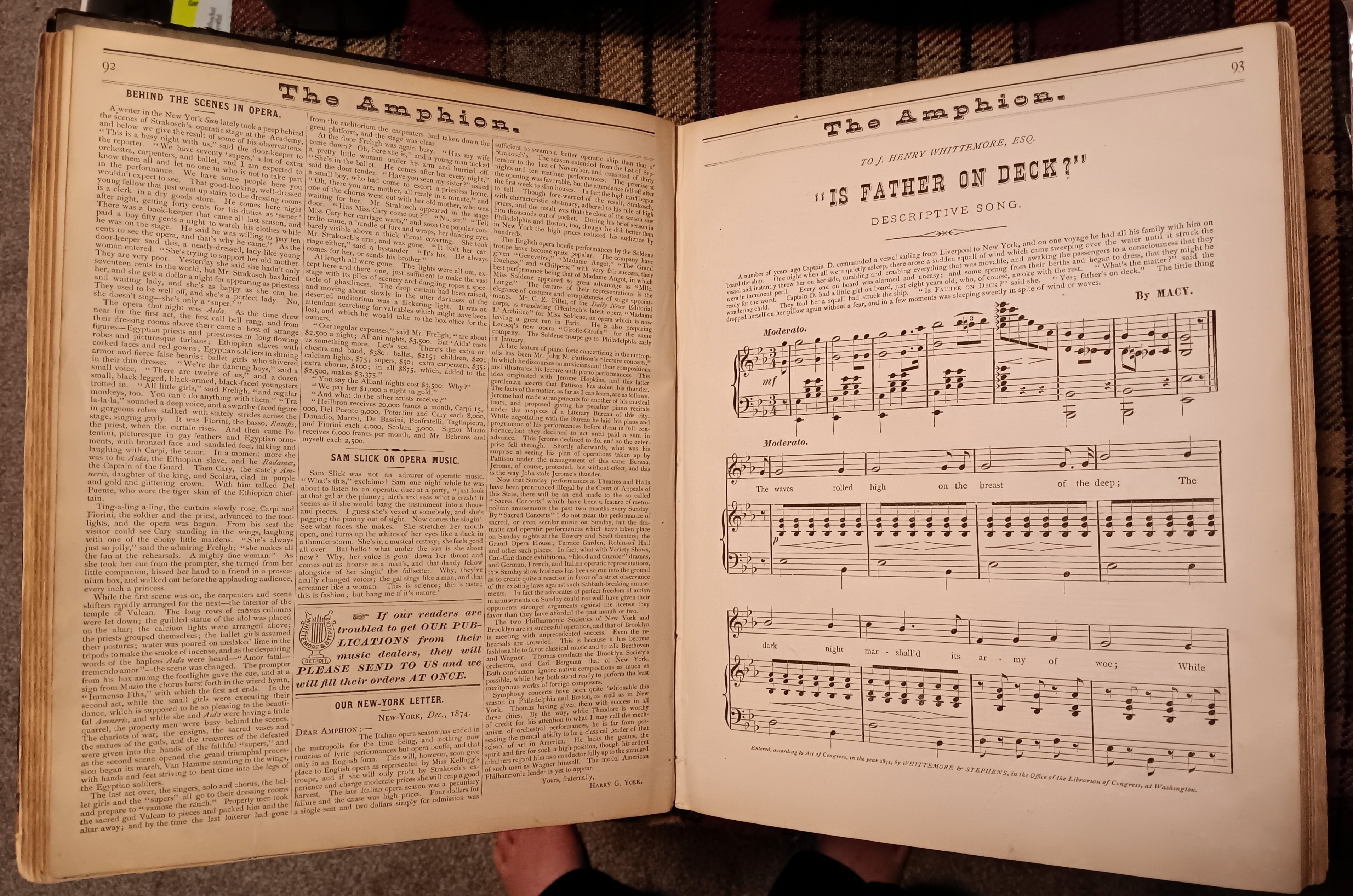 Amphion, The, Devoted to Music and its Literature, 12 Issues : Volume 1, Number 1 to Number 12, September 1874 to August 1875